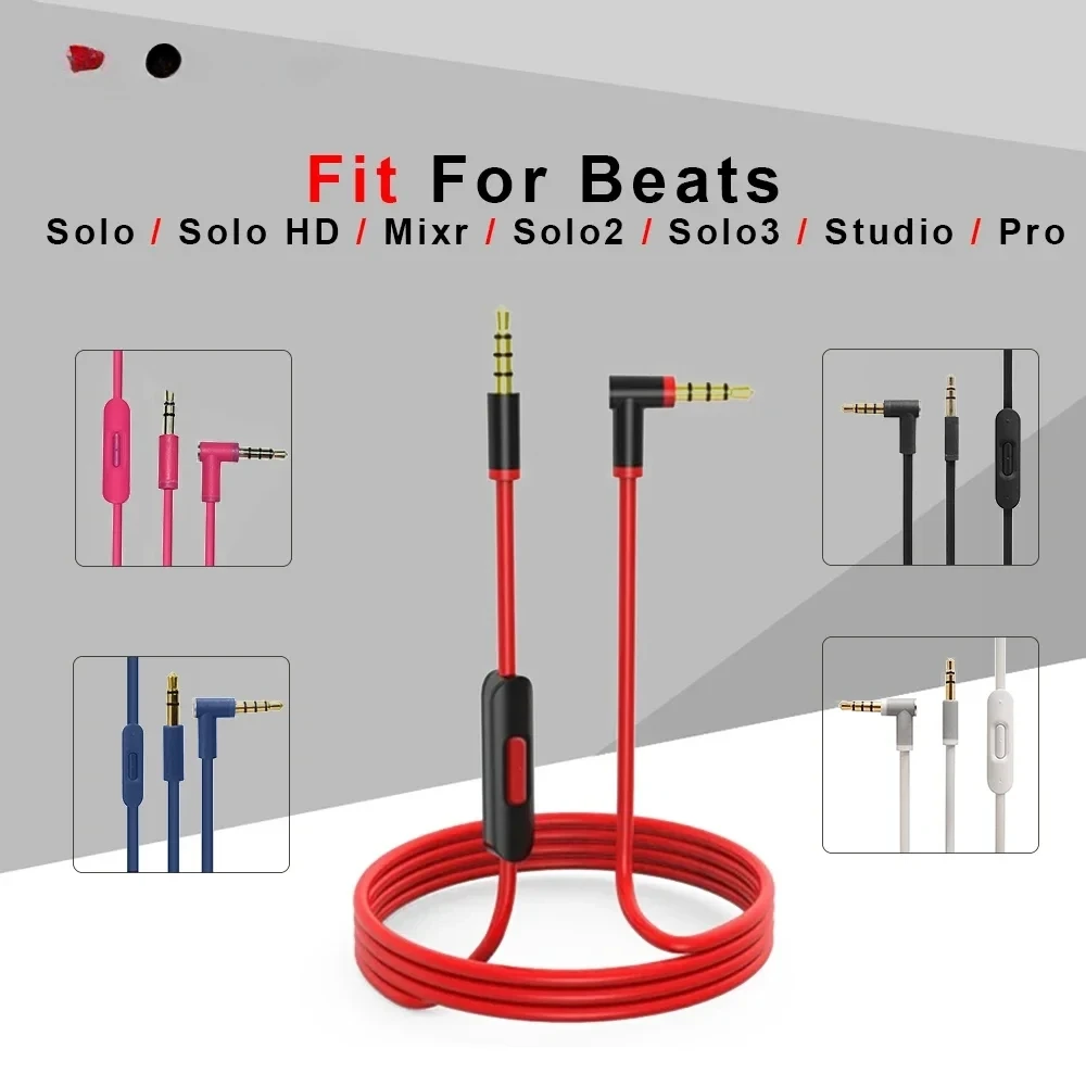 Beats Headphone Studio Pro - สายเคเบิลเสียงสำรองพร้อมไมโครโฟนในตัวและตัวควบคุมสำหรับหูฟัง Beats by Dr Dre รุ่น
