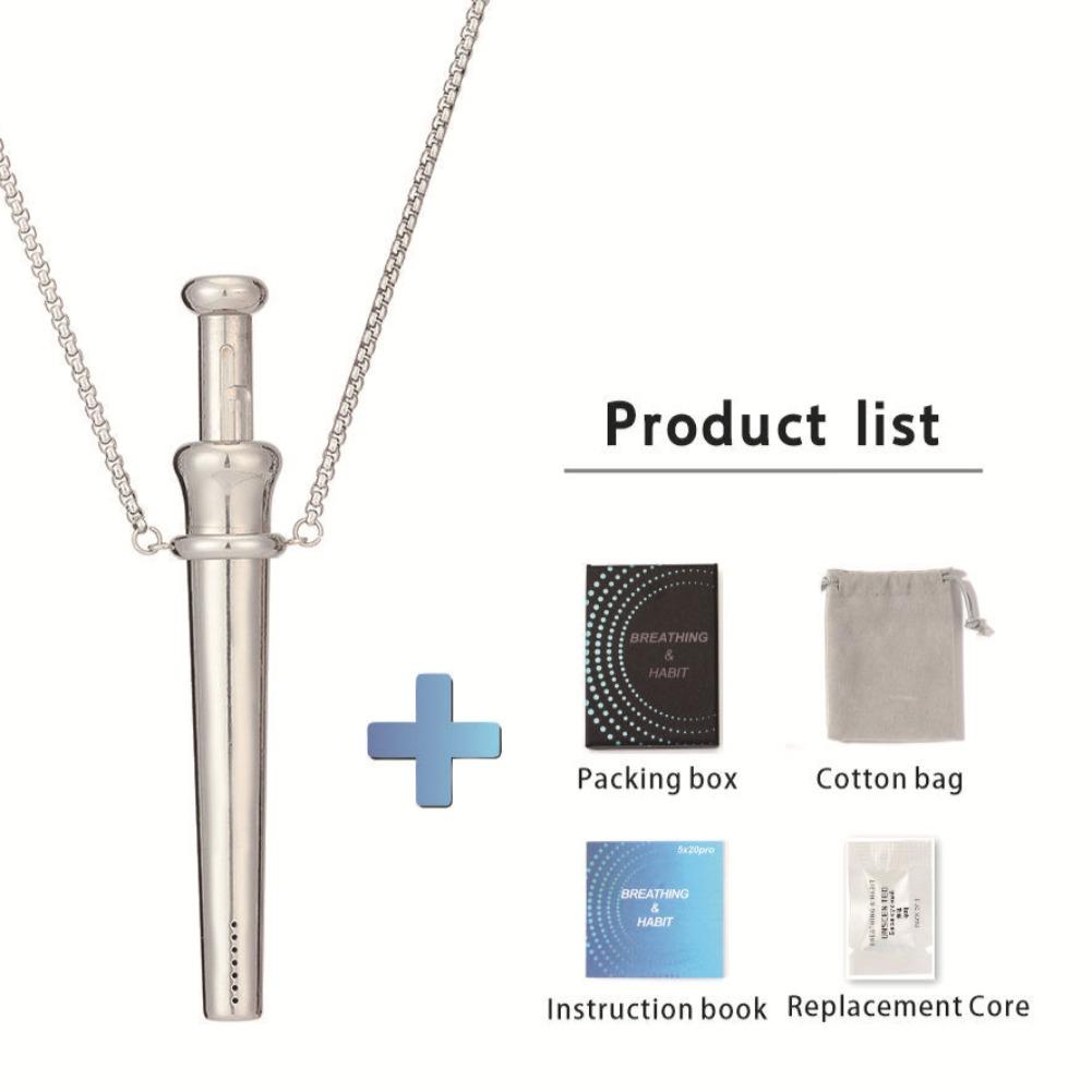 Vaping Goods - สร้อยคอหายใจคลายความวิตกกังวล MaiLun ขนาดใหญ่ 82.5 มม. ทำจากสแตนเลสสตีล